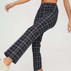 SundayBest kick-flare Plaid High-Waisted Pants